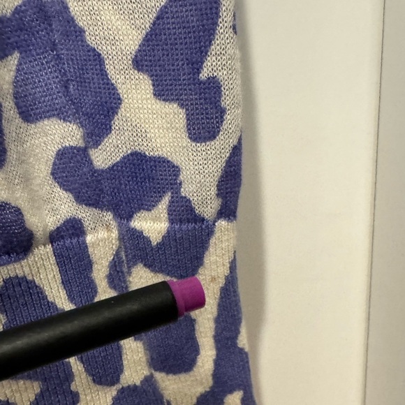 ANN TAYLOR LOFT Petites Size SP Purple Animal Print Cardigan Y2K Office - Picture 10 of 15